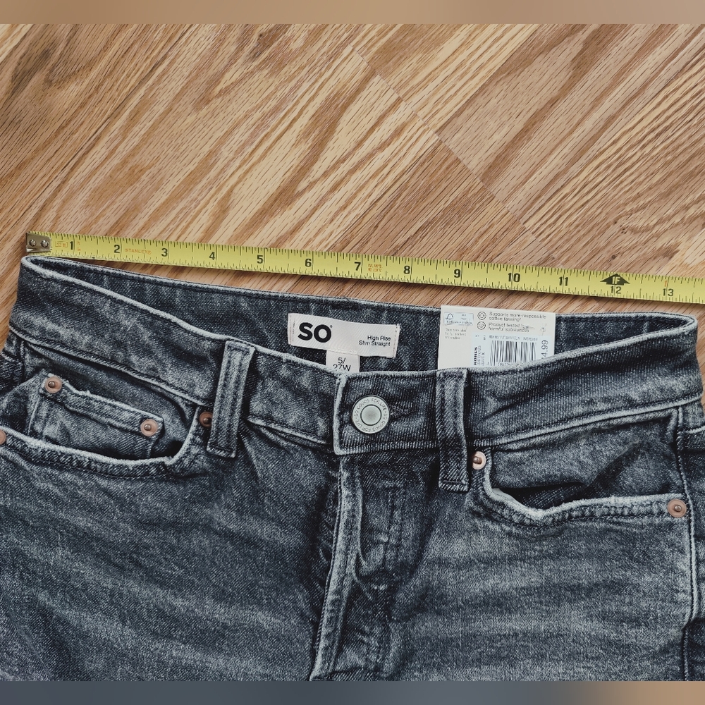 SO High Rise Button Fly Slim Straight Jeans - Picture 10 of 12